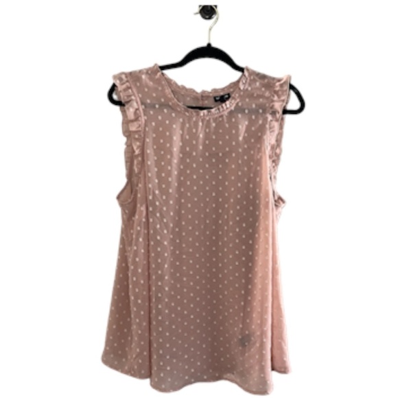 Torrid Top 14 Pink Chiffon Swiss Dot Tank Feminine Coquette Mature Ballerina 80s - Picture 2 of 15